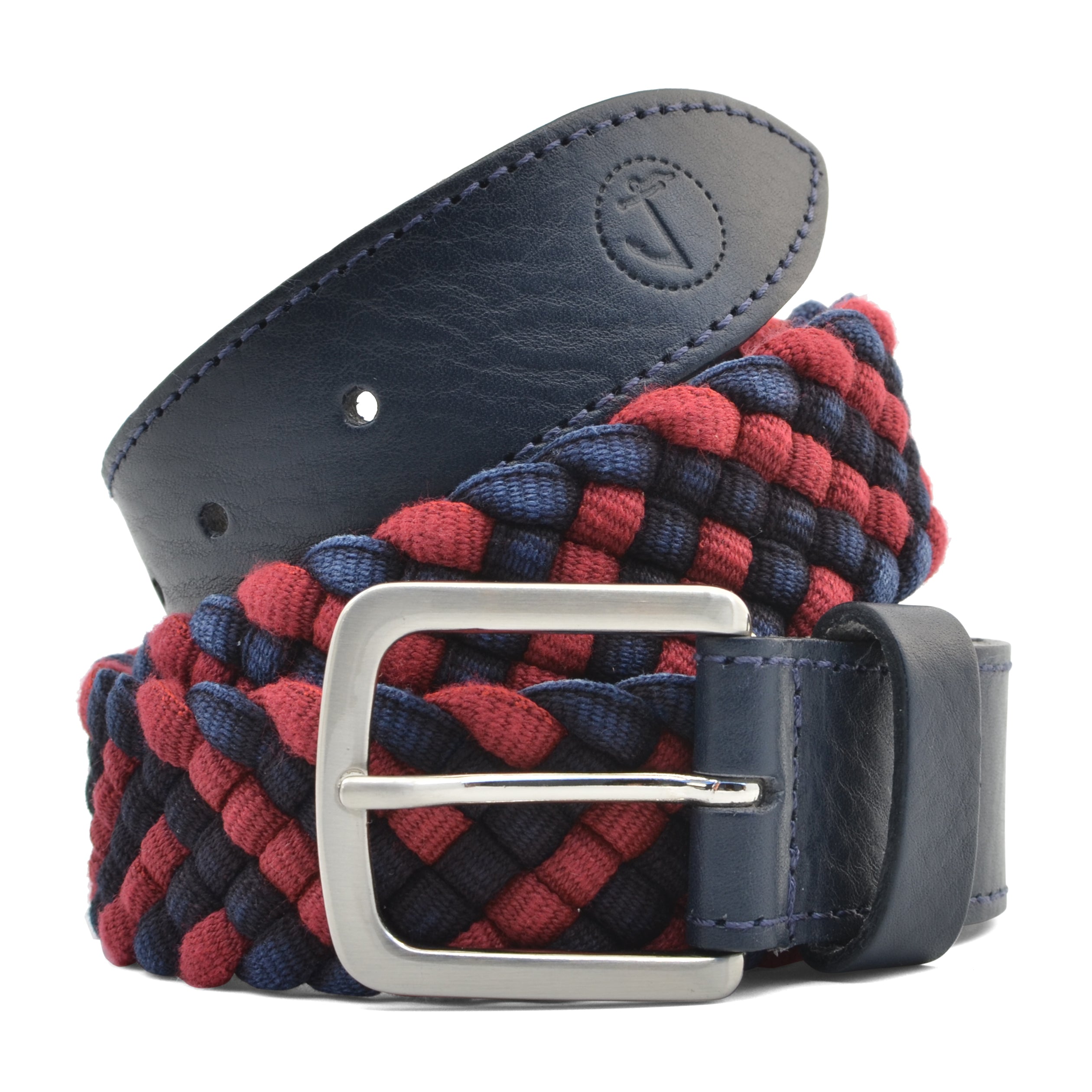 Seajure Red Sea Braided Fabric and Leather Belt - Premium